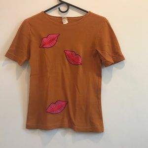 Vintage lip print tee